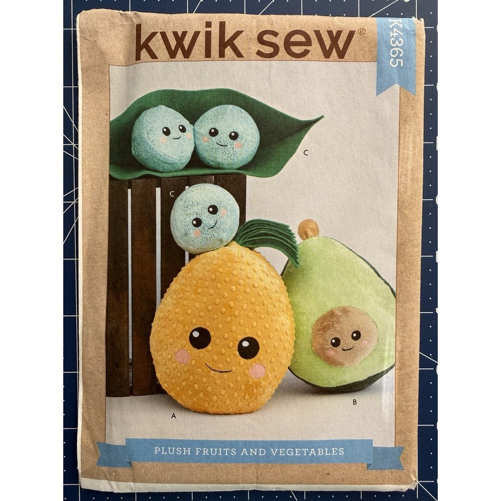 Kwik Sew Pattern 4365 Adorable Decor Plush Fruits and Vegetables Pineapple UC FF